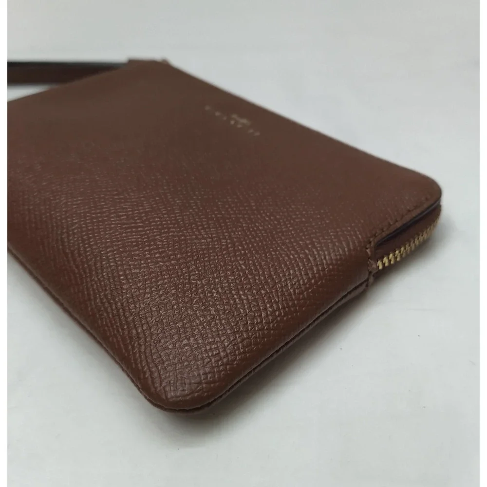 Coach Brown Leather Zipper Closure Coin Wallet